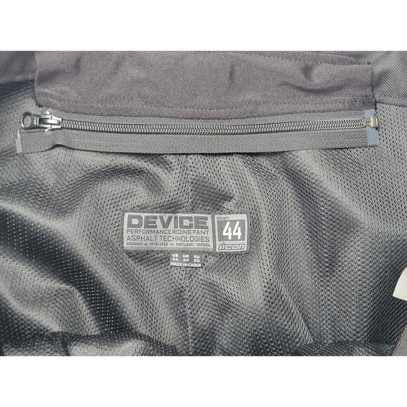 NWOT Icon Device Textile Moto Riding Performance Asphalt Overpants Black Mens 44 - Picture 6 of 16